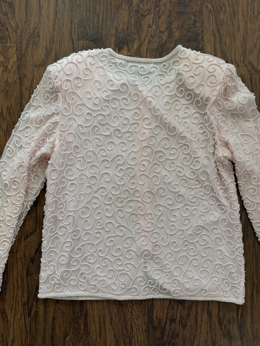 Vintage Laurence Kazar Pink Pearl Beaded Jacket - Picture 3 of 5